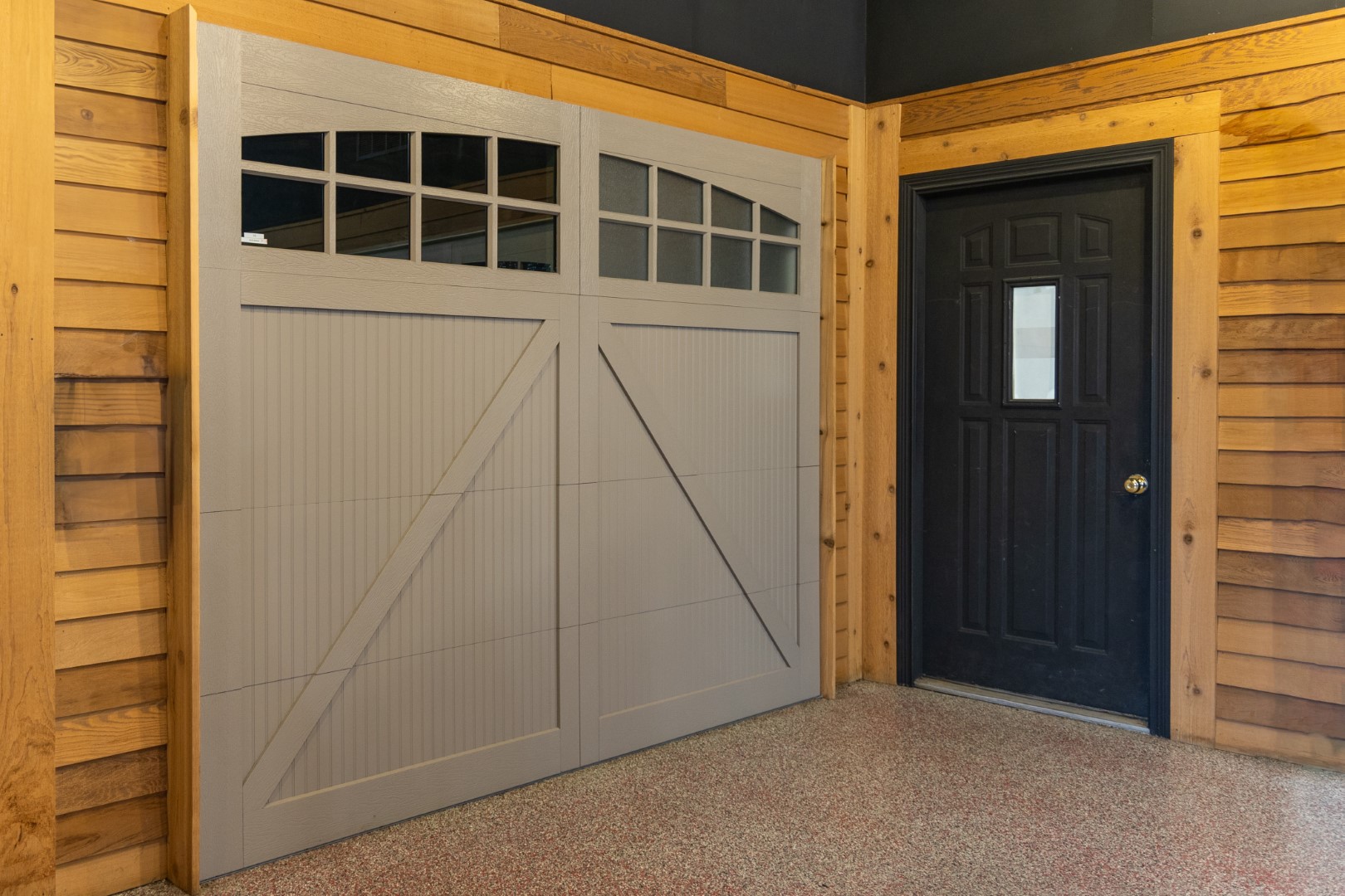 white double garage door